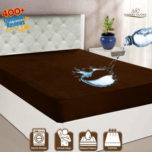 Waterproof Mattress Cover King Sized Mattress Protector Anti Slip Double Bed Fitted Bed Sheet | Narmo Gudaz | Coffee